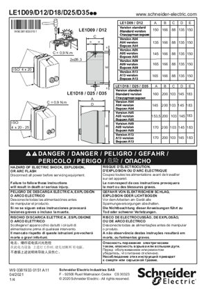 LE1D... D.O.L. starters, non-reversing - Instruction Sheet
