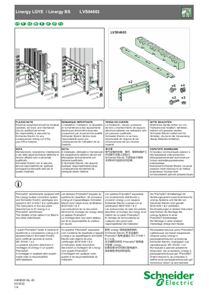 Linergy LGYE - Linergy BS - Busbar supports - Bottom support - Instruction Sheet