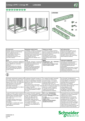 Linergy LGYE - Linergy BS - Busbar support - Bottom support - Instruction Sheet