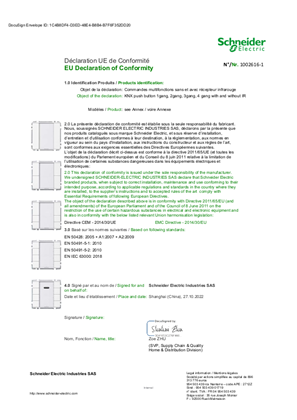 EU Declaration of Conformity Schneider Electric