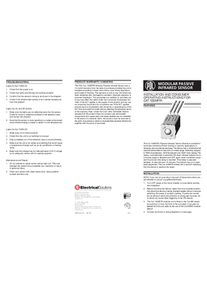 PDL Sensors- CAT 100MPIR Modular Passive Infrared Sensor-Operating instructions (EN)