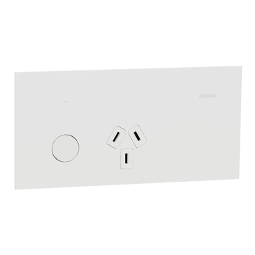 Clipsal Solis T Series, Double Switch Power Point, Wiser Connected, Horizontal Mount, 230V-240V, 10A