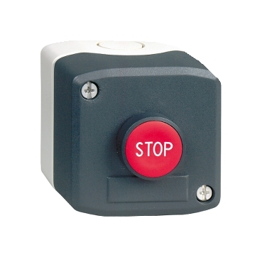Harmony XALD tokozott nyomógomb, 1NC, 1 piros nyomógomb, "Stop" felirat XALD114