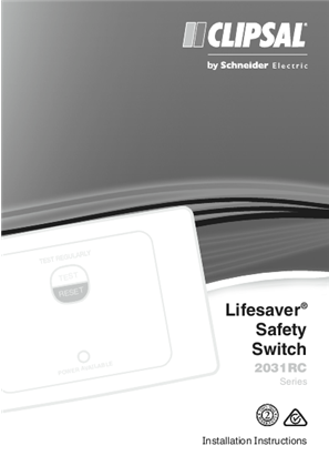 Installation Instructions - F2186 2031RC Series Lafesaver Saftey Switch