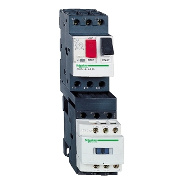 TeSys GV2, LC Schneider Electric Motor starter combinations up to 15 kW. DOL starters, 45 mm and 90 mm wide respectively.
