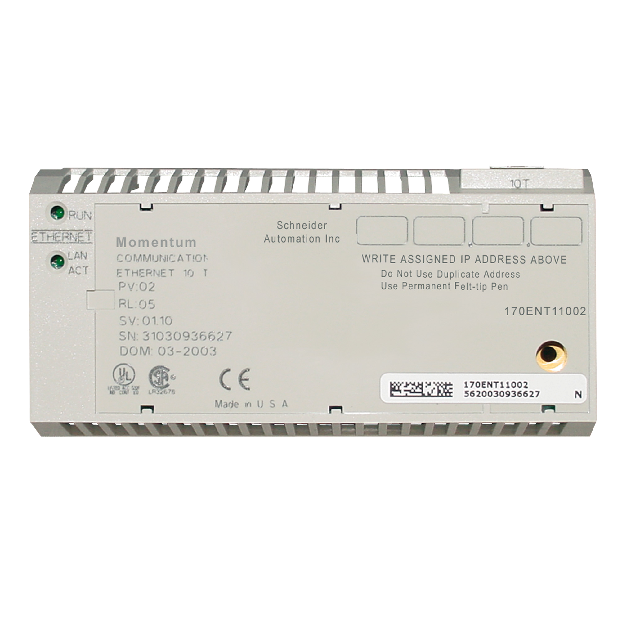 Modicon Momentum - Ethernet communication adaptor - 10 Mbit/s