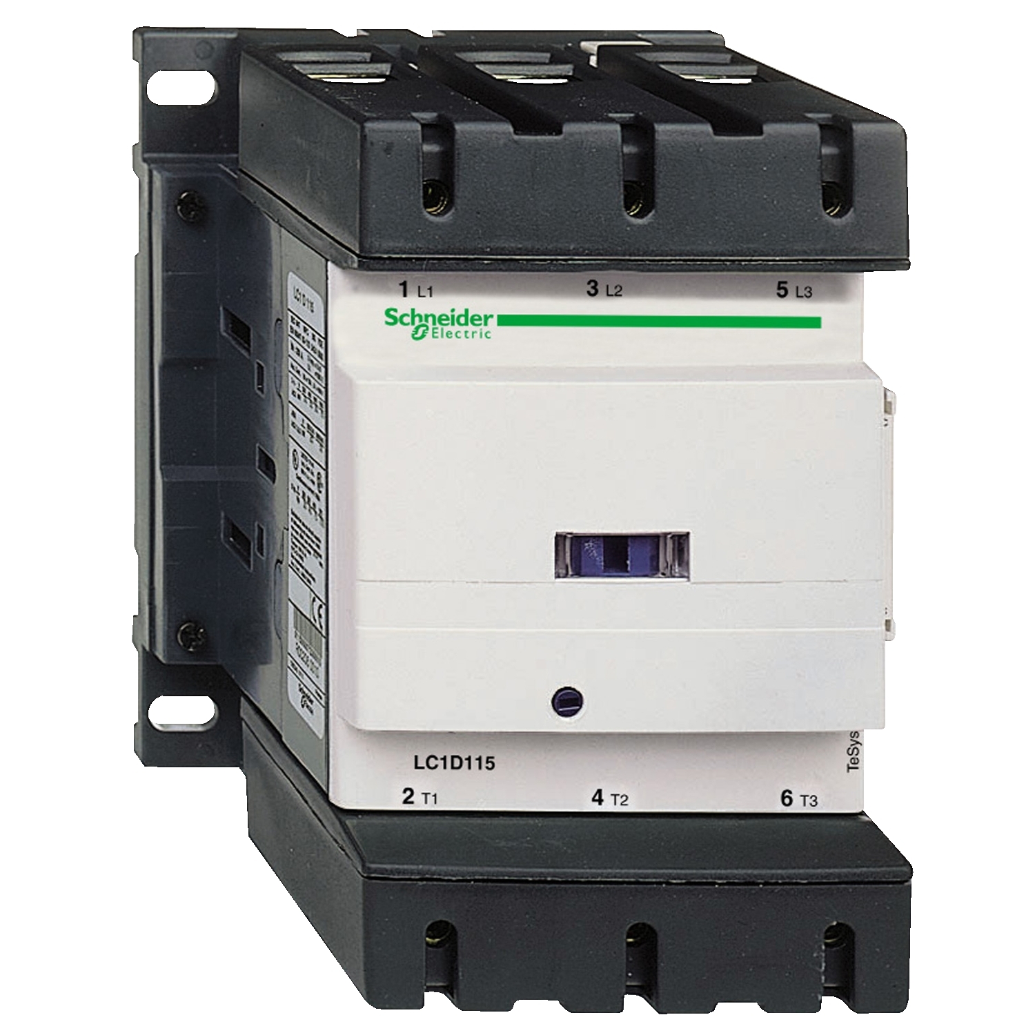 Contactor, TeSys Deca, 3P(3NO), AC-3/AC-3e, <lt/>=440V, 115A, 240V AC 50/60Hz coil, lugs/bars terminals