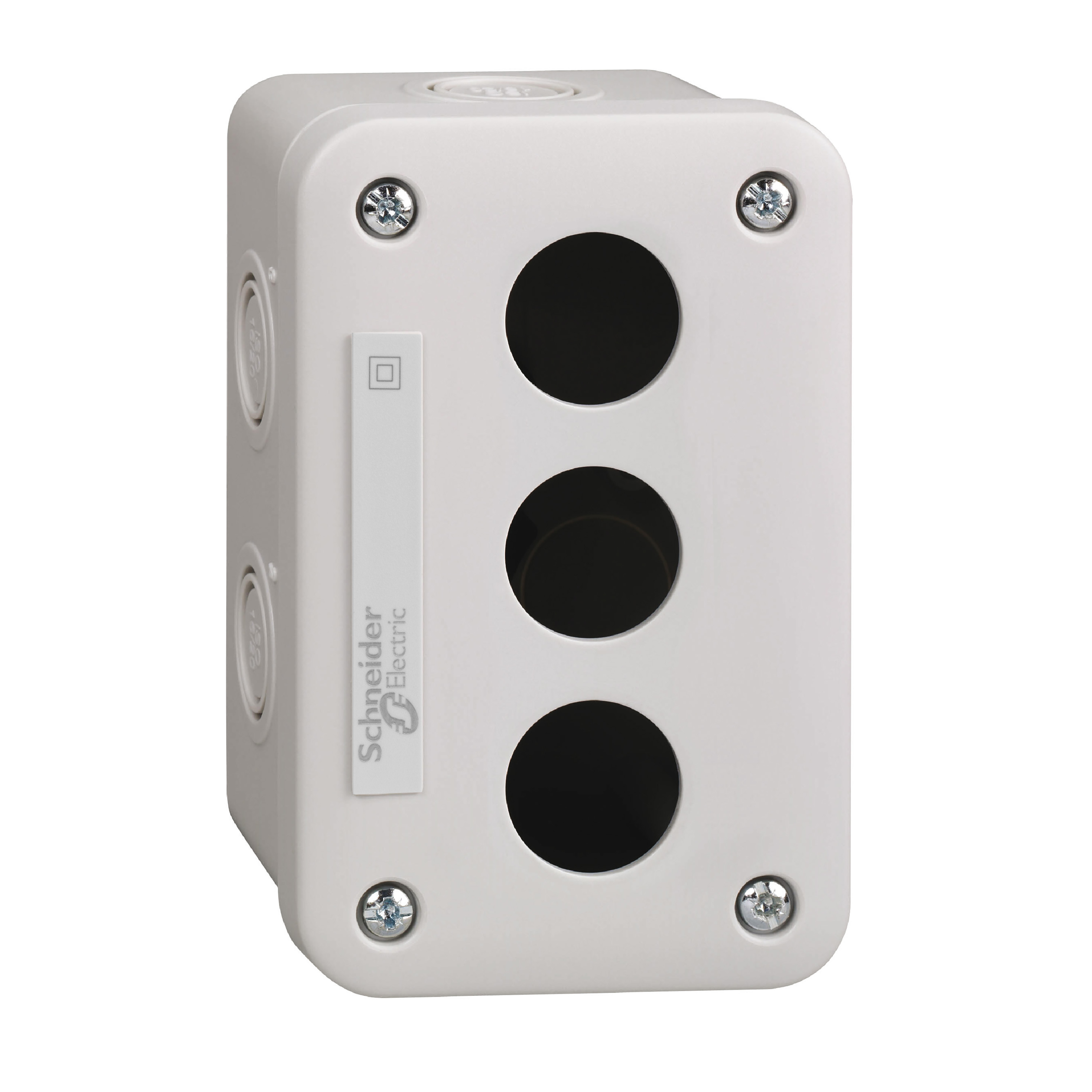 Empty control station, Harmony XALE, plastic, light grey, 3 cut outs, for Harmony XB7