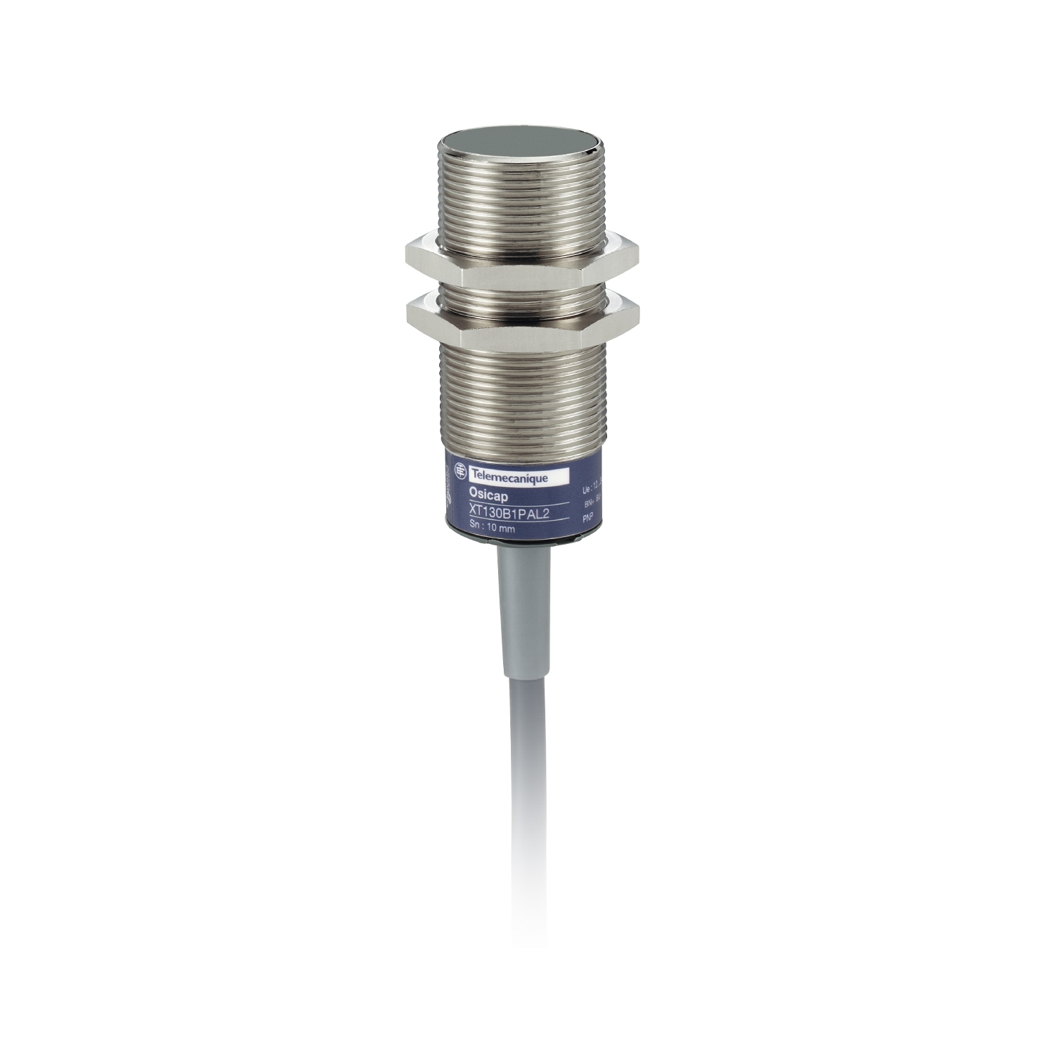 Telemecanique Capacitive proximity sensors XT, cylindrical M30, brass, Sn 10 mm, cable 2 m
