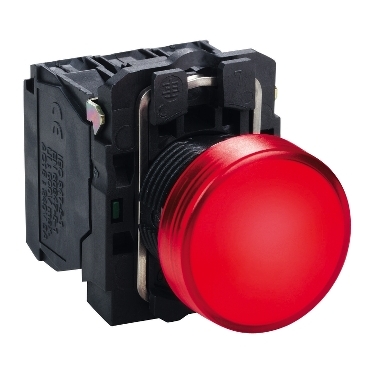 red complete pilot light Ø22 plain lens with integral LED
