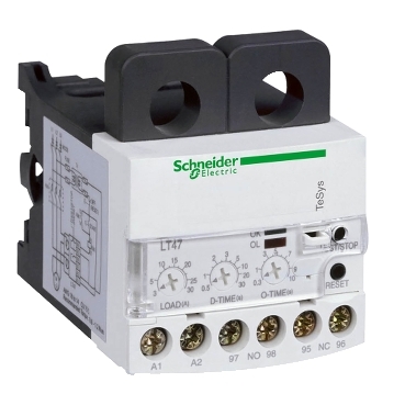 Electronic over current relays 0,5 A to 60 A. Machine protection combined with motor starter