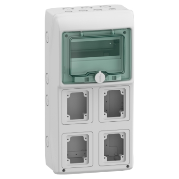 MUREVA (Kaedra) Kiselosztó, átlátszó ajtó, 1x8 modul+4 nyílás 13179