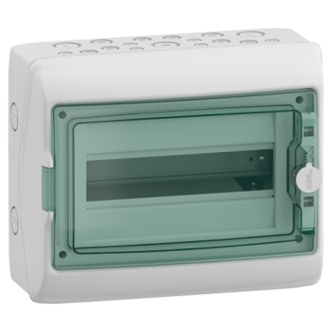 KAEDRA Kiselosztó, átlátszó ajtó, falon kívüli, 1x12 modul, szürke - 13431