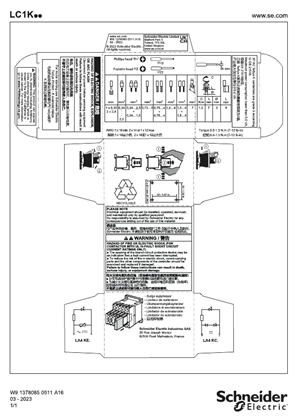 LC1-K contactor - Instruction Sheet