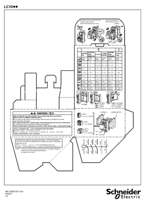 LC1D 9 to 38 A AC/DC contactors with screw clamp terminals - Instruction Sheet