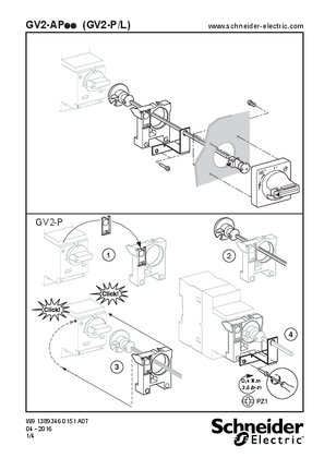 GV2AP.. Fixing kit for door interlock mechanism for GV2 P/L
