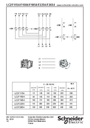 LC2 F1154…F2654 4P Reversing contactors