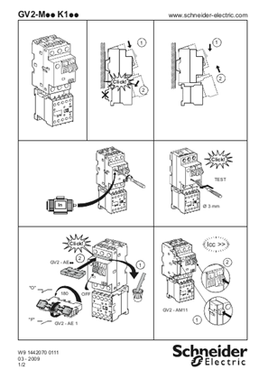 GV2 M..K1.. D.O.L. starters, non-reversing