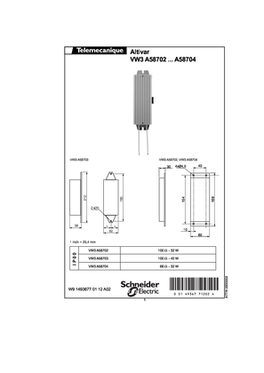 Instruction Sheet - Braking resistor - VW3A58702-704