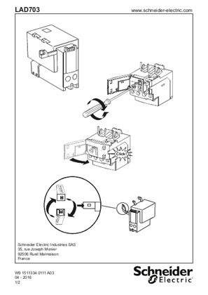 LAD703 - Remote stop or electrical reset device for LRD up to 30 kW