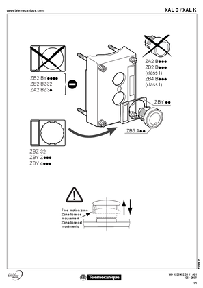 Harmony XALD/XALK Control Stations, Instruction Sheet
