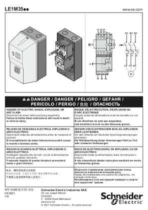 Instruction sheet : LE1 M35 D.O.L. starters - Instruction Sheet