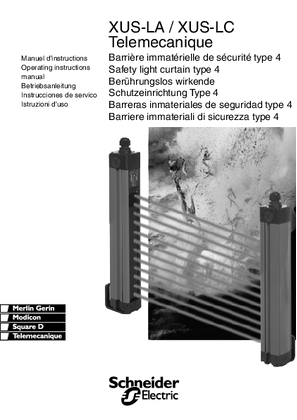 XUSLA... / XUSLC... Safety light curtain type 4, Instruction Sheet