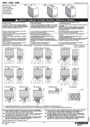 XMX... /XMA... /XMP... Electromechanical pressure switches, sizes 6 to 25 bar.Instruction Sheet
