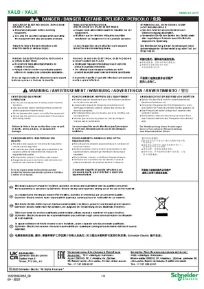 XALD / XALK - Empty control station, Instruction Sheet