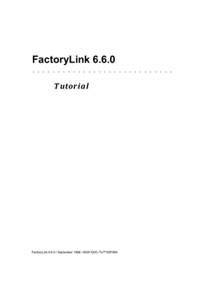 Tutorial, FactoryLink 6.6.0