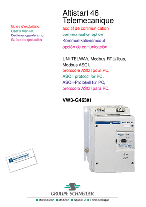 User's manual UNI-TELWAY ATS46 : VW3G46301
