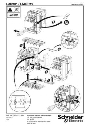 LAD9R1. Accessories for starters and equipment, open version - Instruction Sheet
