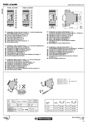 RM35 JA... Current control, 2...500 mA, 0,15...15 A, Instruction Sheet