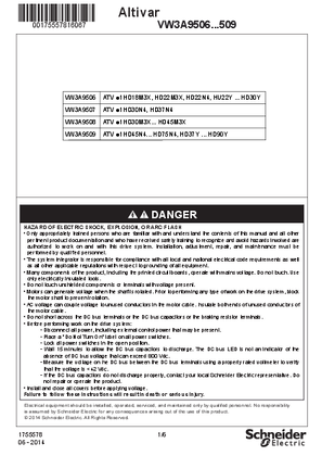 Instruction sheet - Flange mounting kit: VW3A9506 ...509