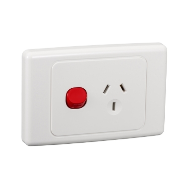 2000 Series, Socket Switch Single 10A Red Dolly