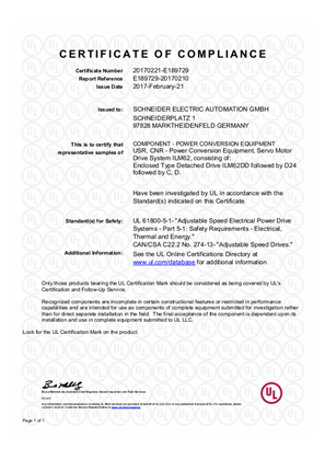 UL Certificate ILM62 Detached Drive (ILD) Cold Plate