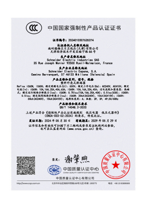  CCC_ Reflex iC60N iC60H_ 塑料外壳式断路器_SAS