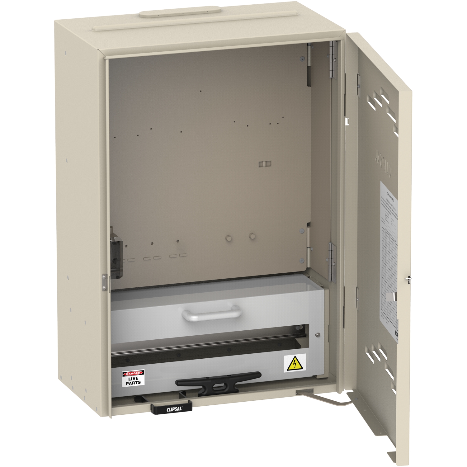 Meterbox, 21 Module switchboard with Meter Isolation link (suitable for temporary supply requirement as per AS/NZS3012)