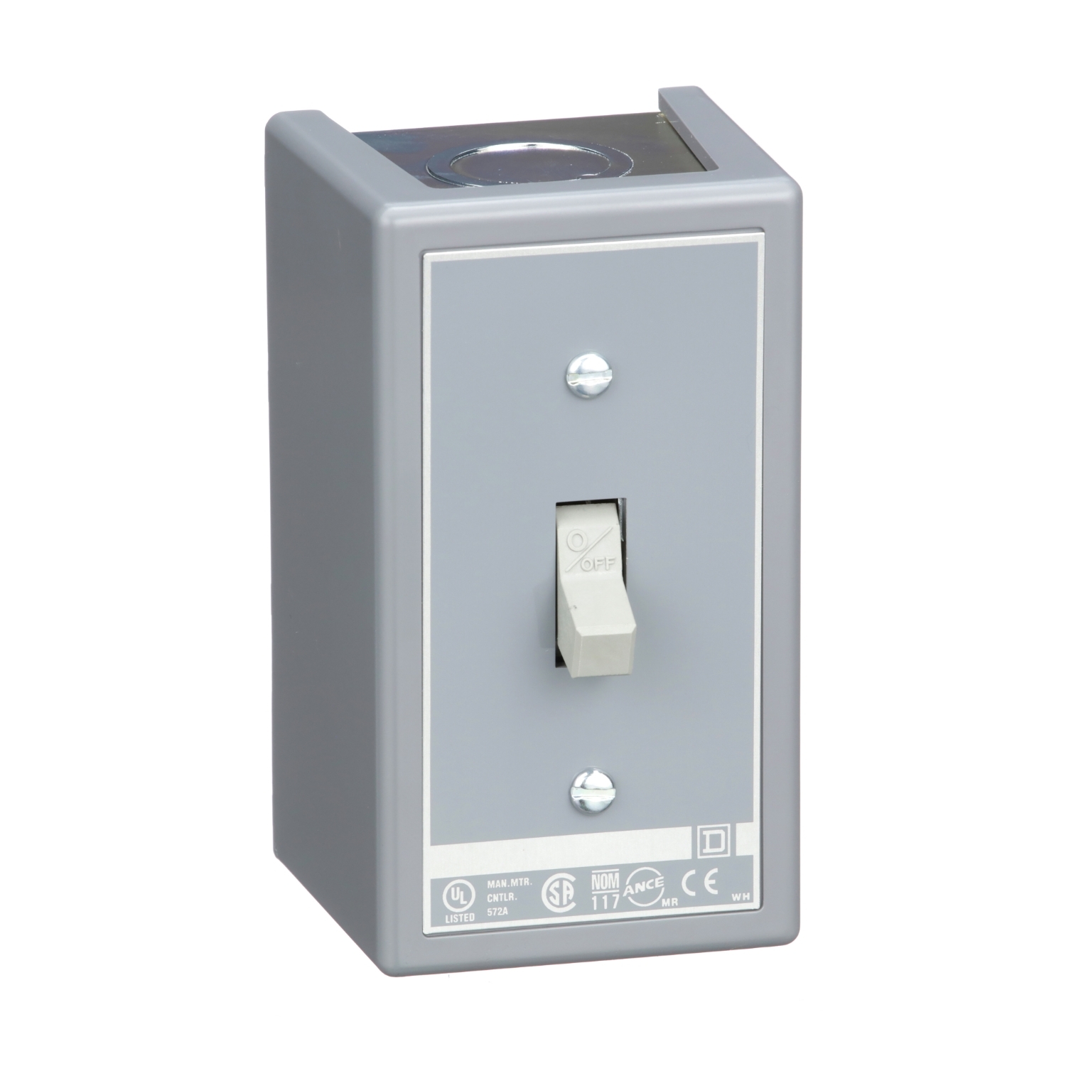 Switch, manual, 30A, 3 pole, 10 HP at 575 VAC, three phase, toggle operated, no indicator, NEMA 1 enclosure