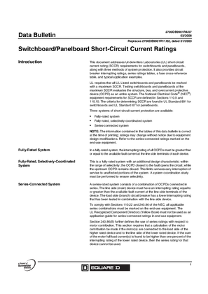 Switchboard/Panelboard Short-Circuit Current Ratings - Product Data Bulletin
