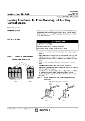 LA1REQ3521 Locking Attachment for Front-Mounting, Type LA1 Auxiliary Contact Blocks