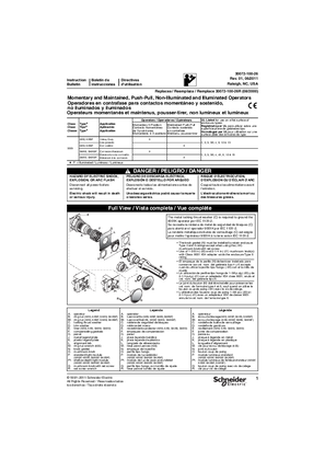 9001K Momentary/Maintained, Push-Pull, Operator Installation Sheet