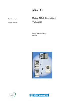 Altivar 71 Modbus TCP/IP Ethernet Card VW3A3310 Installation Instructions