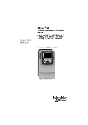 Altivar 61 Variable Speed Drive Controllers Low Horsepower Simplified guide
