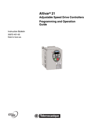 Altivar 21 Drive Controllers Programming and Operating Guide
