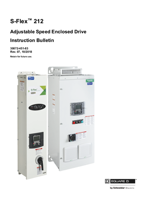 S-Flex 212 Adjustable Speed Enclosed Drives Installation and User Guide