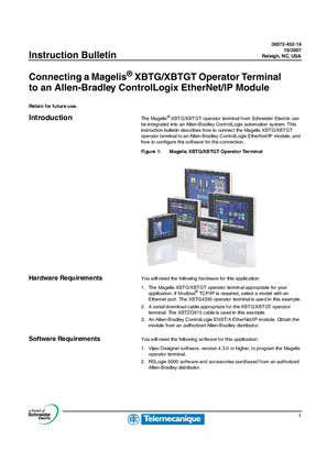 Magelis™ XBTG/XBTGT Operator Terminal to Allen-Bradley Module Connection