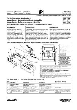 9422CMP Cable Operating Mechanisms Installation Instructions