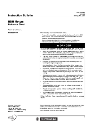 BDH Motors Reference Sheet