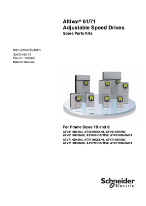 Altivar 61 and 71 Spare parts Kits for Frame Sizes 7B and 8 Drives - Installation Instructions